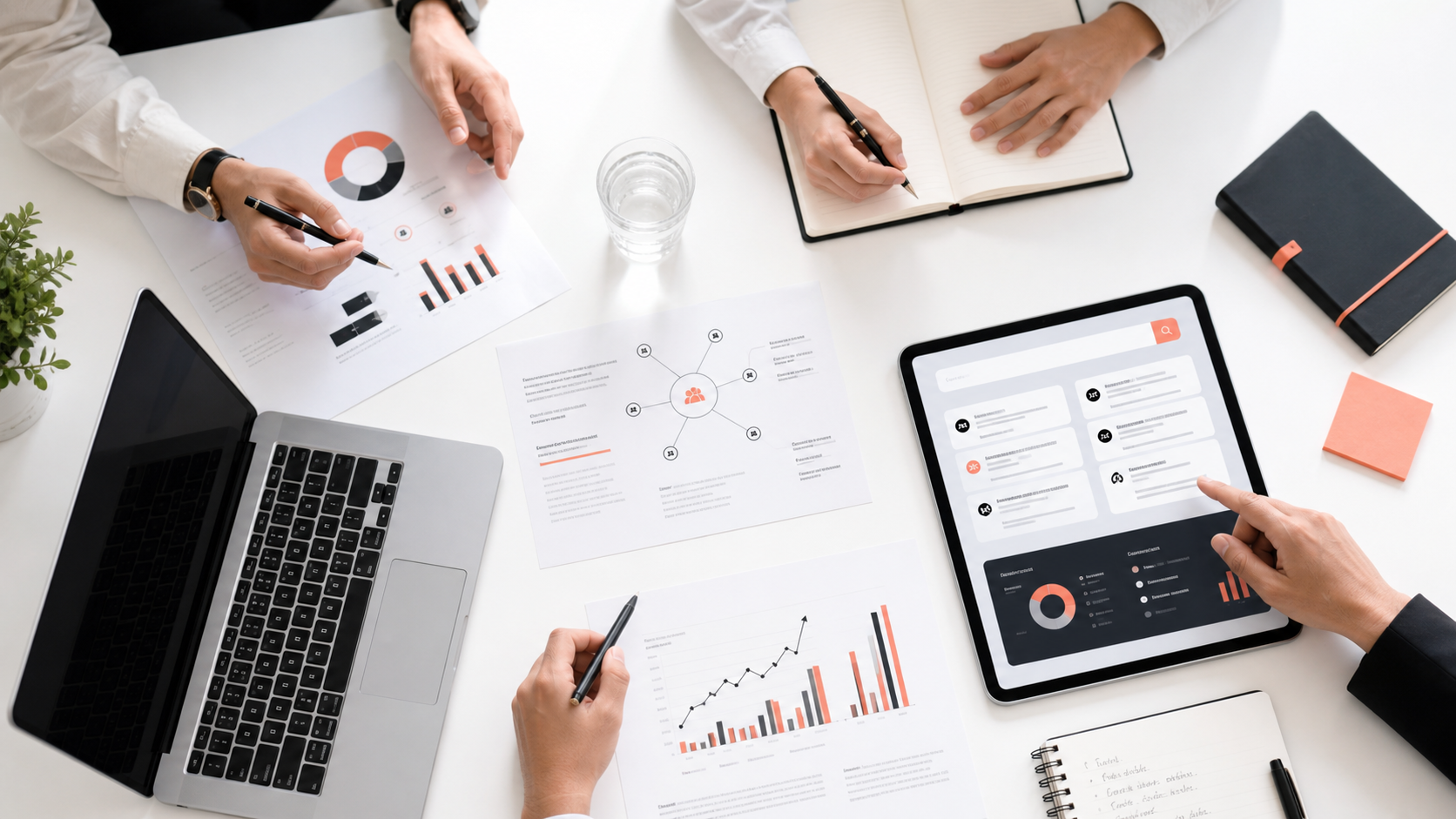 Team workspace illustrating SEO for AI and AI search visibility strategy